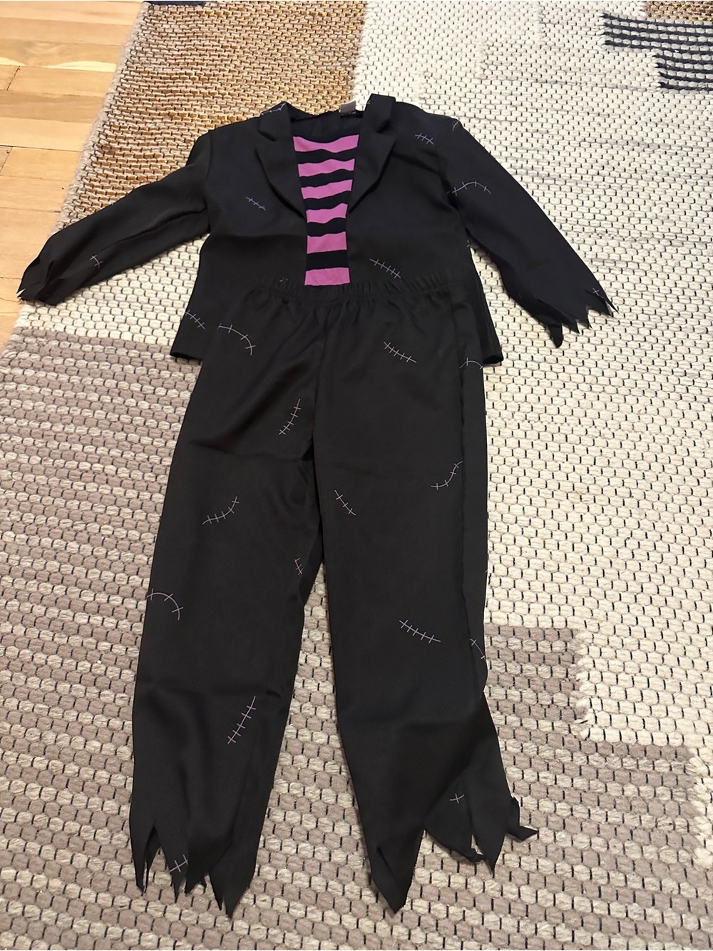 Kids Black and Purple Striped Stitch Costume - Zara Frankenstein costume